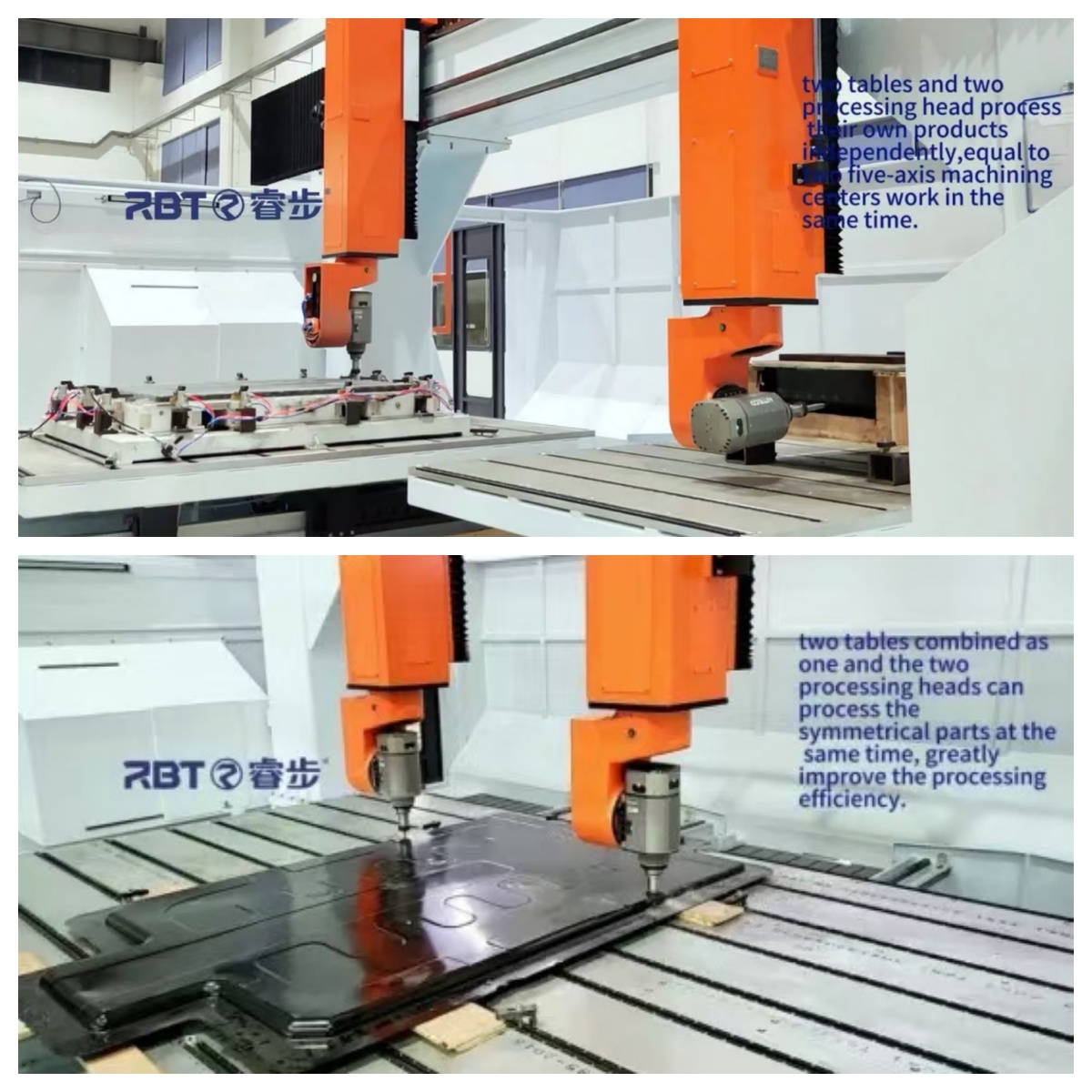 Máquina CNC de 5 eje doble para plásticos industriales